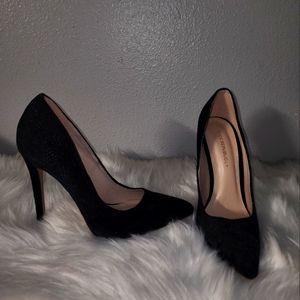 Black suede 4 inch heels